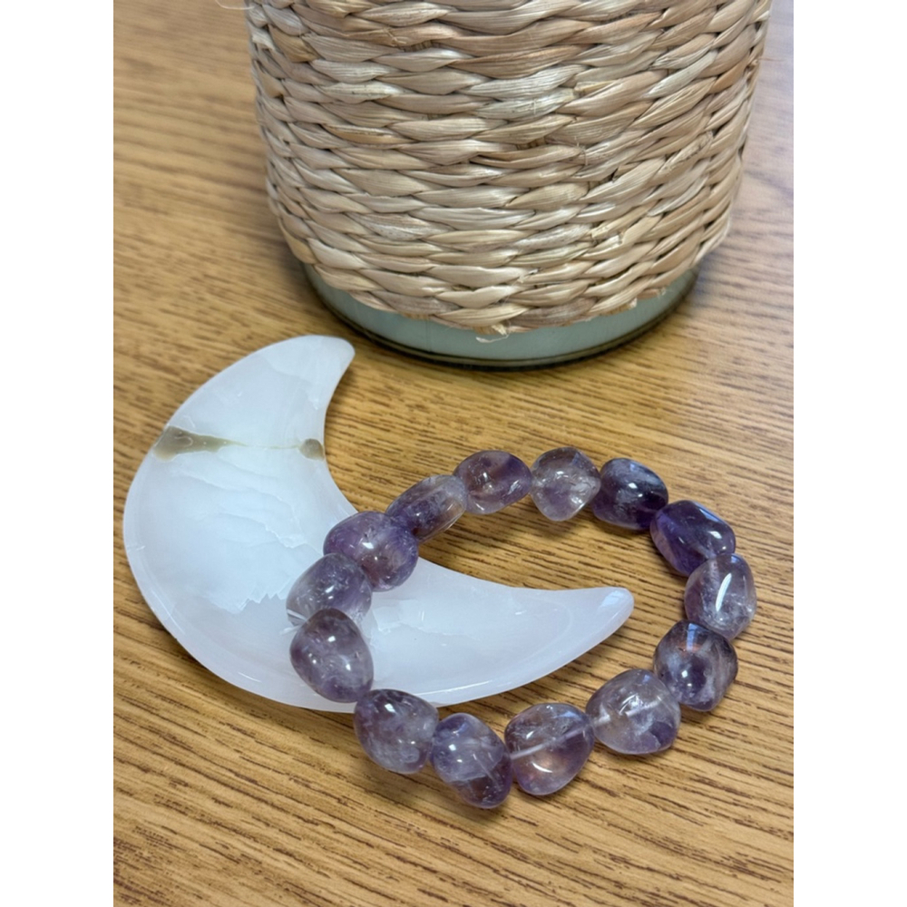 Amethyst Gemstone Beaded Stretch Bracelet